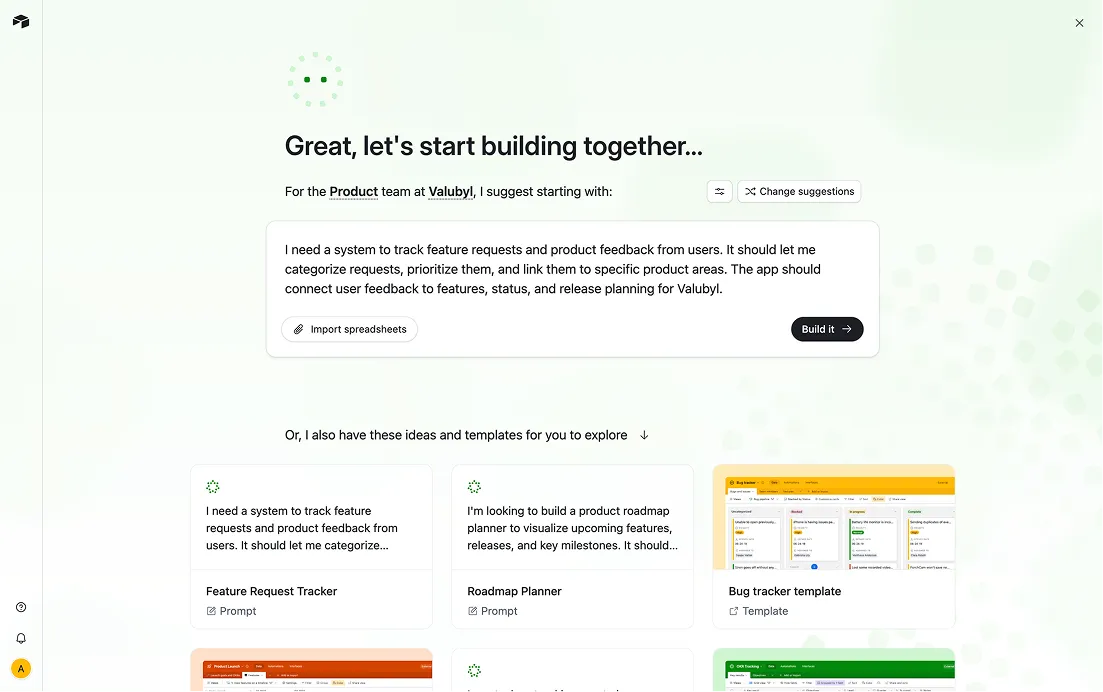 Airtable Prompt suggestions screenshot