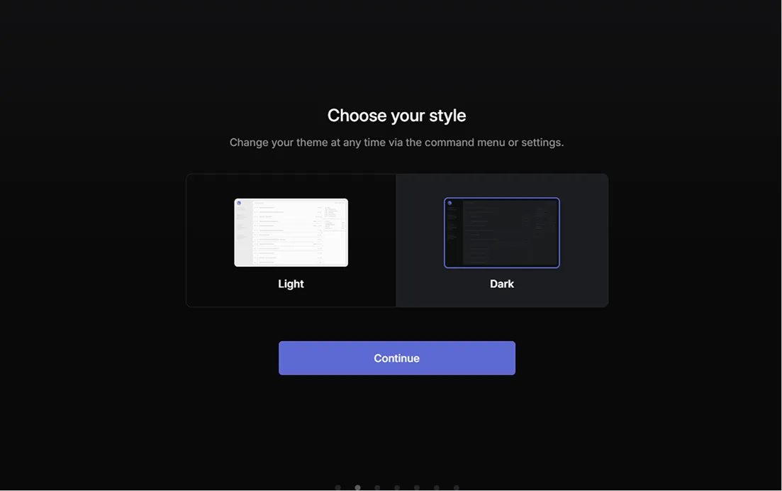 Linear Dynamic onboarding setup screenshot