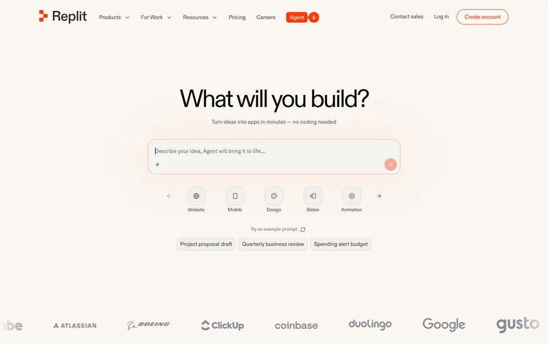 Replit Mini product experience screenshot
